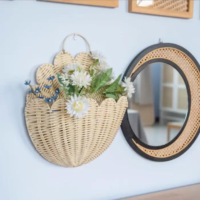 Panier mural suspendu en Imitation rotin