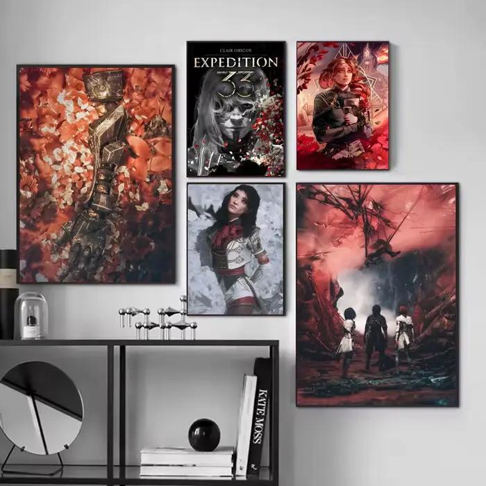 Jeu Clair Obscur Expedition 33 affiche HD auto-adhésive étanche Art mural idéal pour la maison bureau dortoir chambre super cadeau