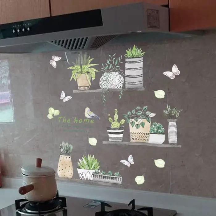 Autocollant Mural de Style peinture de plantes en pot