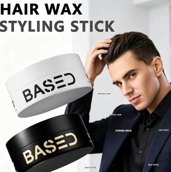 Cire coiffante BASED en stick, deux teintes, tenue forte, faible brillance, texture naturelle et volumineuse, longue durée, pâte coiffante pour hommes