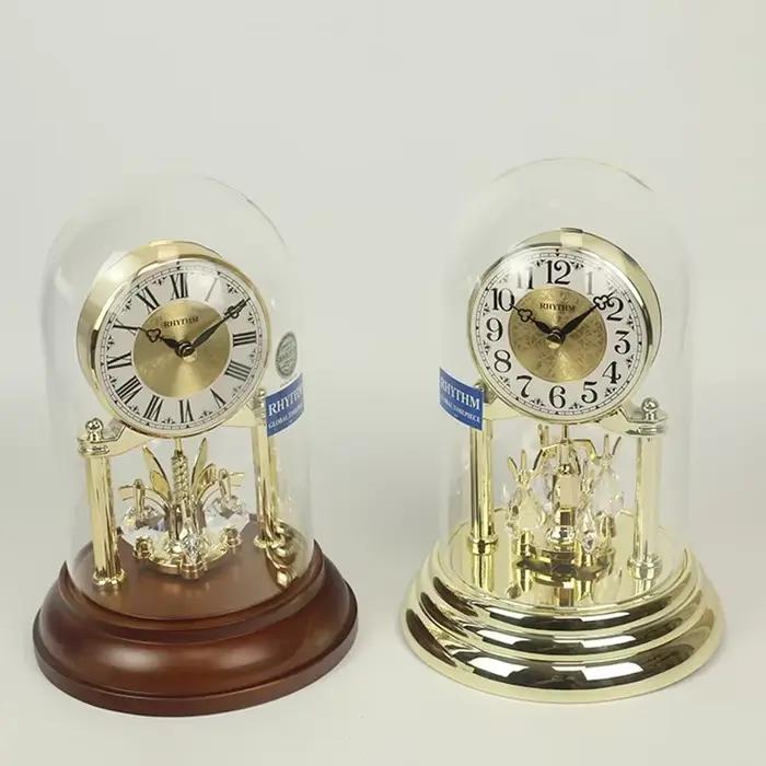 Horloge de Table rotative en or