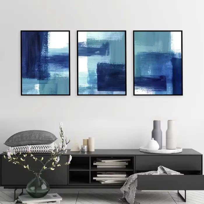Posters d'art abstremberg de coups de pinceau bleu Industries celle