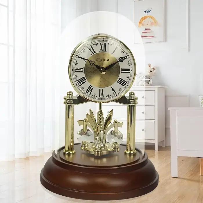 Horloge de Table rotative en or