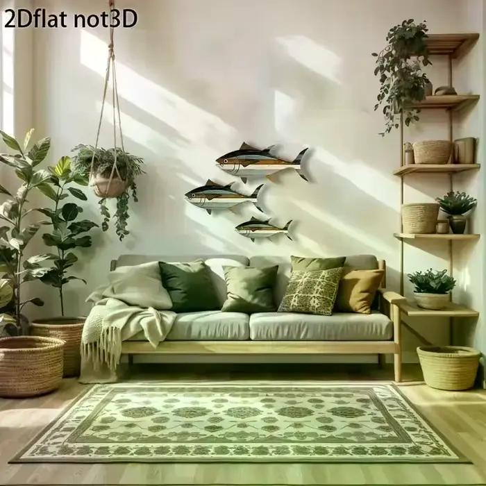 Décoration murale de thon en bois 3 pièces