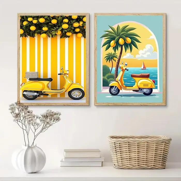 Peinture sur toile citron Orange fruits impression Aperol Spritz sur l'Amalfi Art mural italien pour salon cuisine décor
