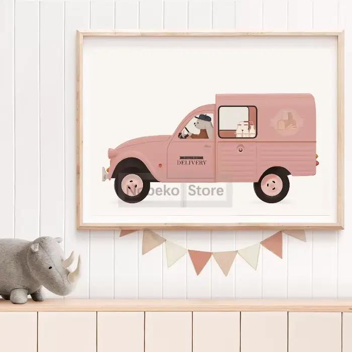 Affiche d'animaux amusants sur voiture