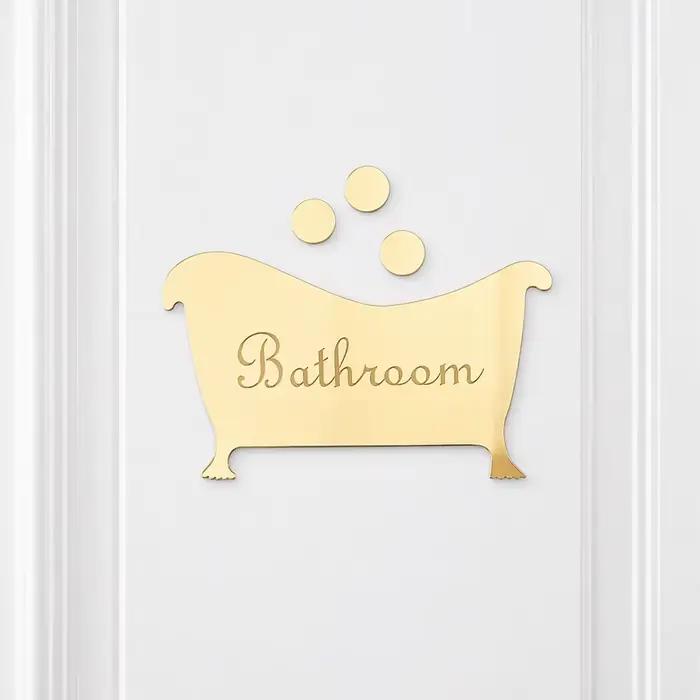 Autocollant mural en acrylique pour porte de salle de bain