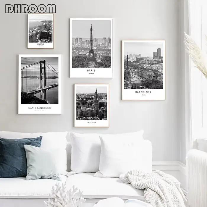 Toile de peinture en noir et blanc