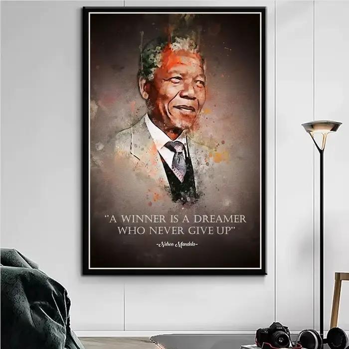 Peinture sur toile de Nelson Mandela