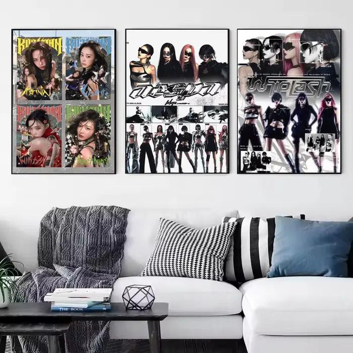 Affiche célèbre du groupe Kpop A-Aespa, impressions d'art mural minimalistes modernes pour chambre à coucher, salon, décoration intérieure, cadeau