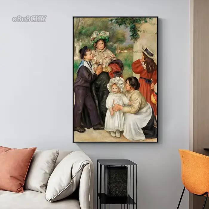 Auguste Renoir et Claude Monet Portrait œuvres d'art imprime affiches toile peintures danse à Le Moulin mur Art photo décor à la maison