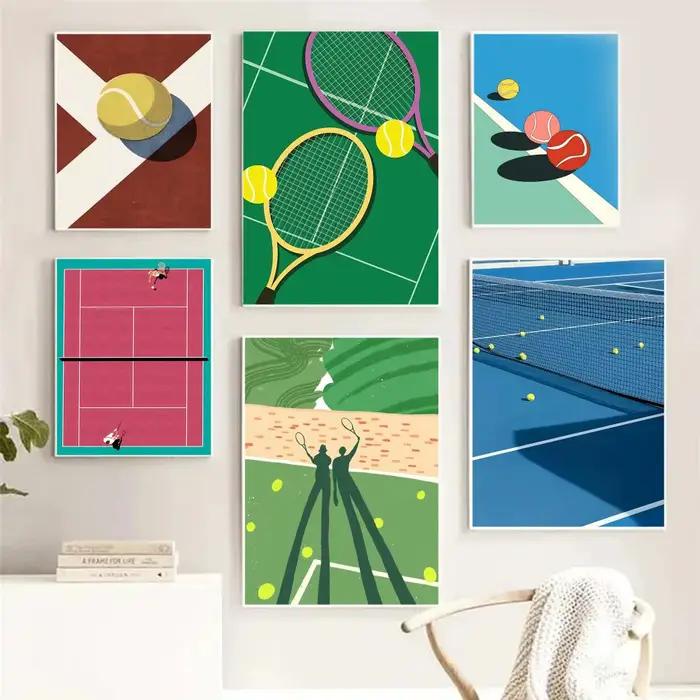 Peinture de tennis minimaliste moderne