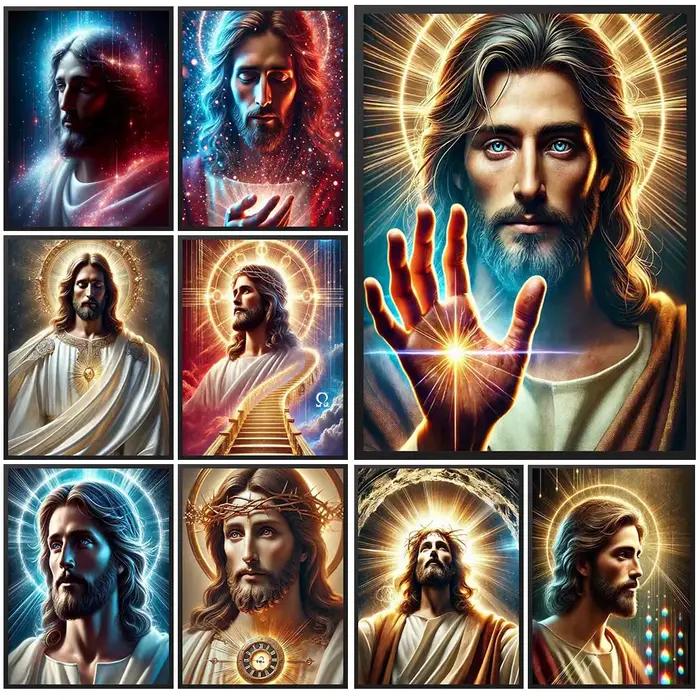 Affiche de la religion sans cadre, peinture sur toile, art mural, décoration de la chambre de l'église, travail missionnaire de Jésus, christianisme