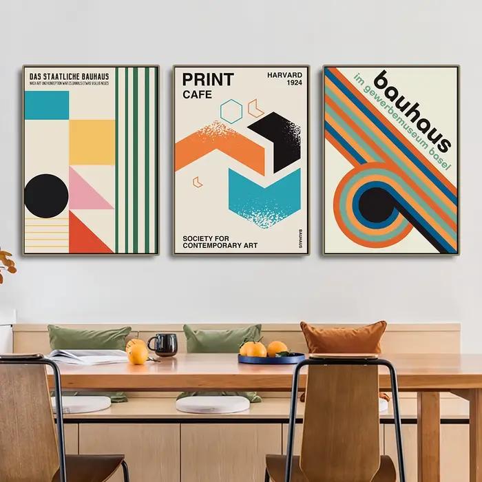 Affiches géométriques colorées d'exposition Bauhaus