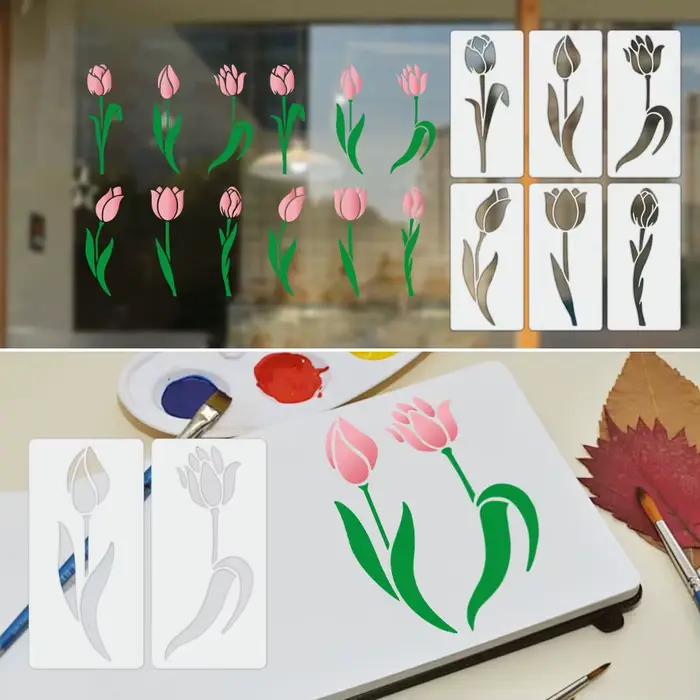 Pochoirs en forme de tulipe