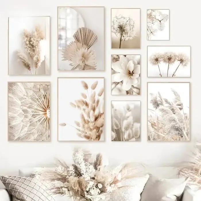 Affiche de peinture de pissenlit Beige nordique