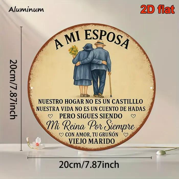 Plaque d'amour espagnole Vintage plate 2D