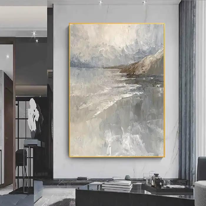 Grande peinture à l'huile abstraite peinte à la main