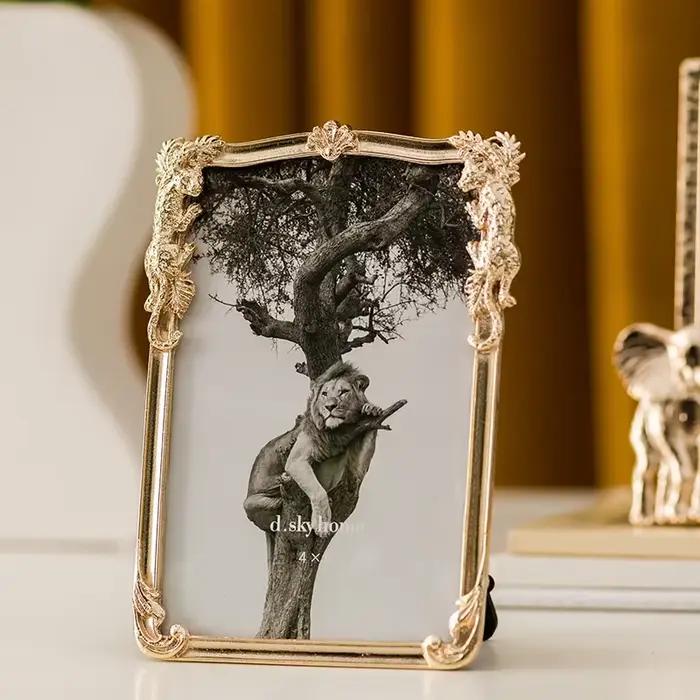 Cadre Photo moderne et Simple en or