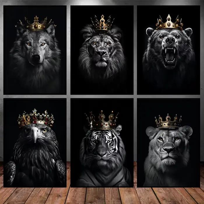 Affiche imprimée du royaume des animaux