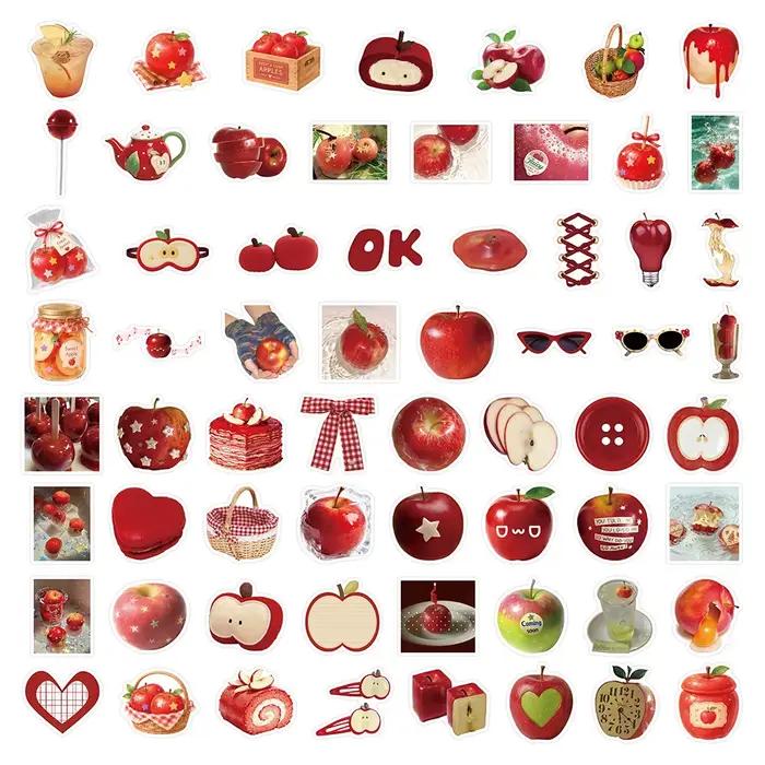 10/30/63 autocollants mignons en forme de pomme rouge