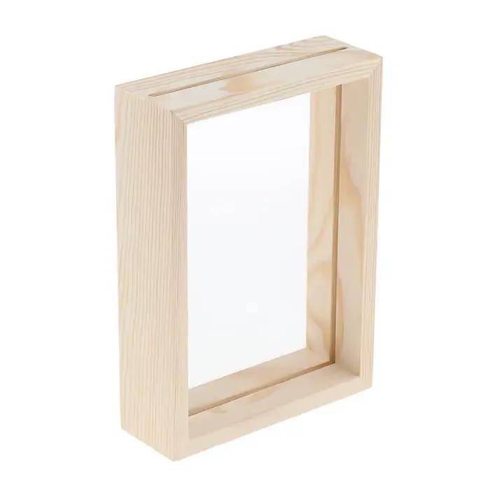 Cadre en bois transparent en verre double face