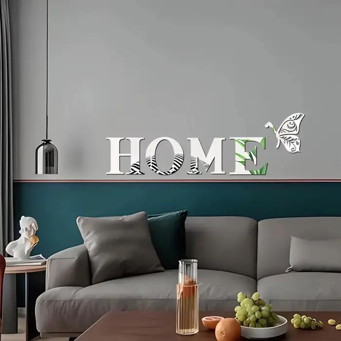 Autocollant mural miroir 3D avec Logo de maison