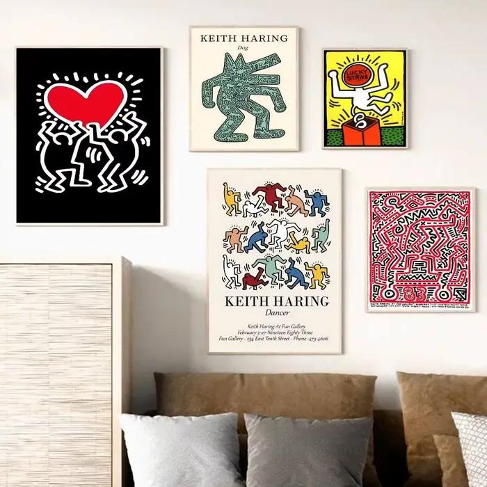 Affiche autocollante DIY K-Keith Art H-Haring pour artiste peintre de rue