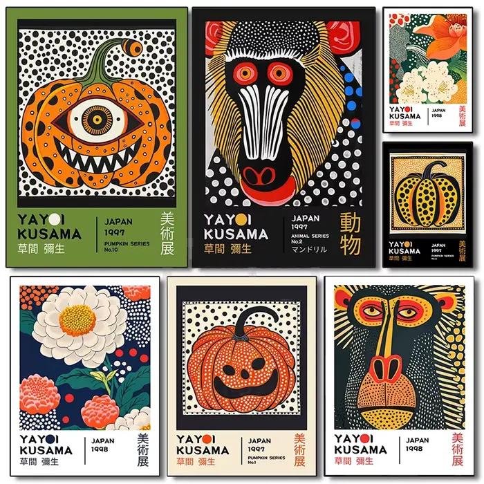 Affiches abstraites de singe citrouille Yayoi Kusama