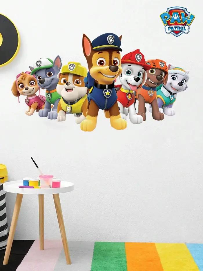 1 autocollant mural de dessin animé sur le thème de la Pat' Patrouille