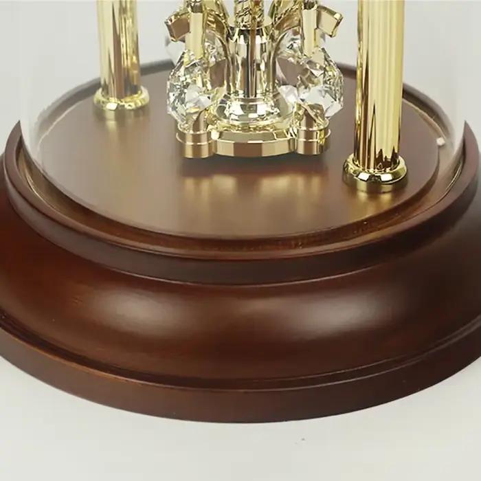 Horloge de Table rotative en or