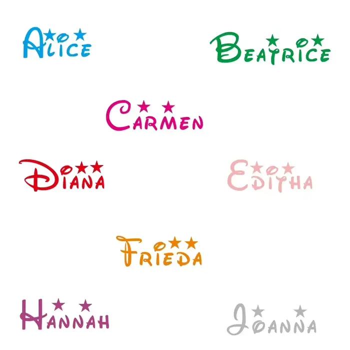 Autocollant mural étoile personnalisé avec nom