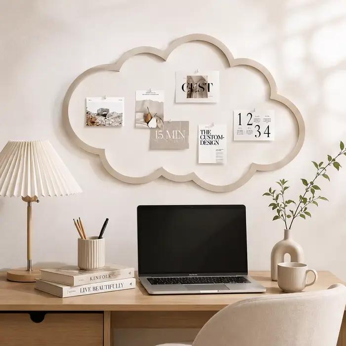 Tableau d'affichage mural créatif en forme de nuage pour photos