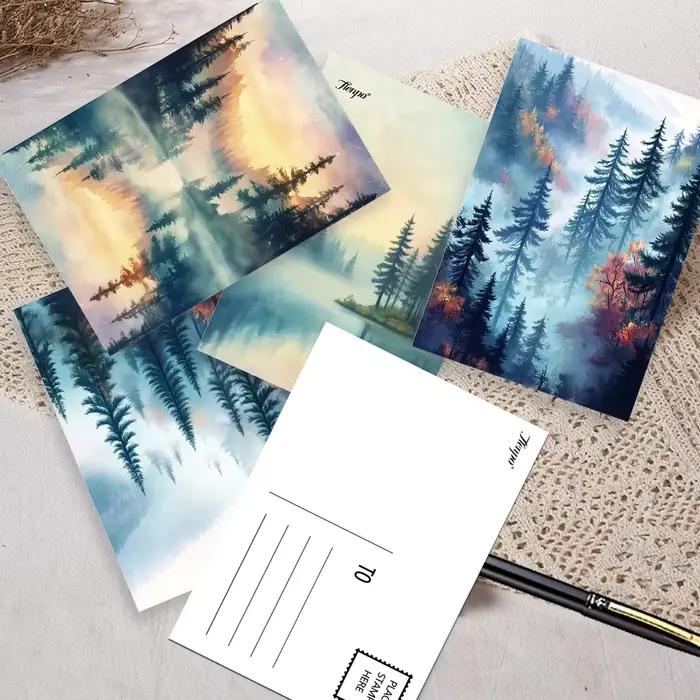 32 cartes postales sur le thème de la forêt secrète