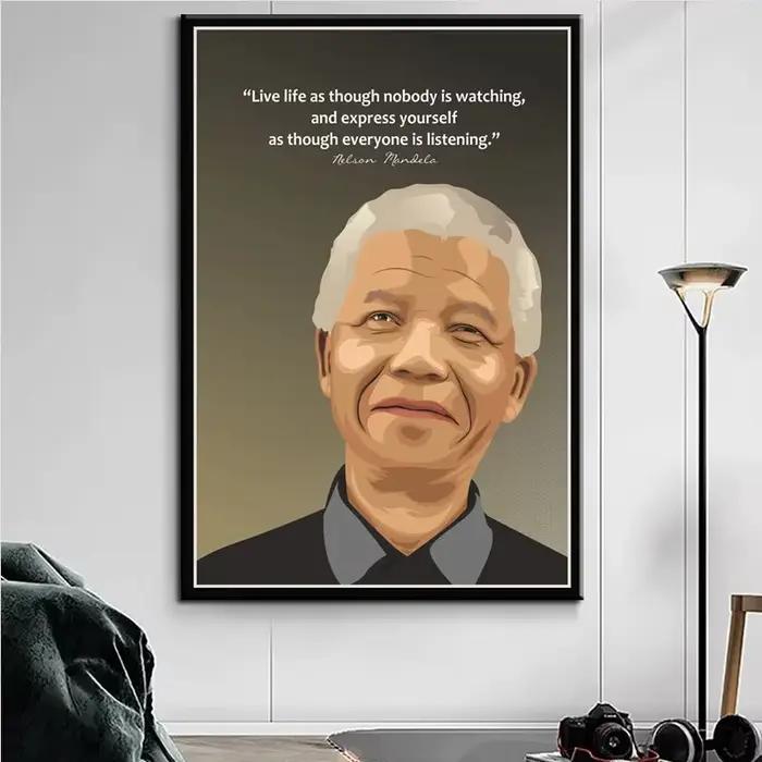 Peinture sur toile de Nelson Mandela