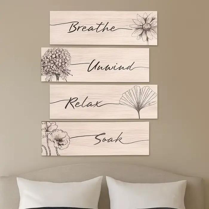 Décoration Murale en Bois : Art Floral Amusant Fait Main