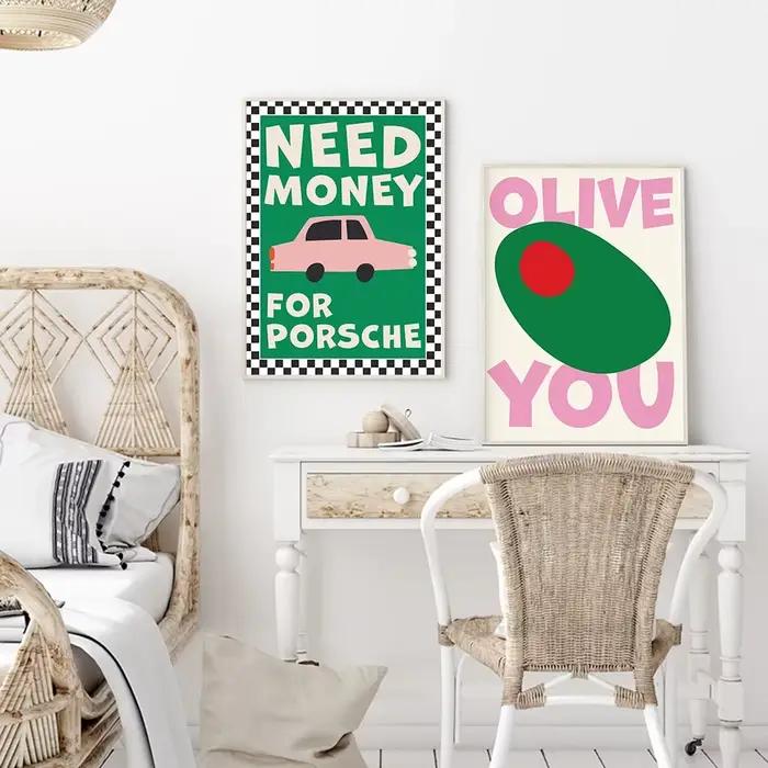 Affiche de citation artistique couleur alimentaire