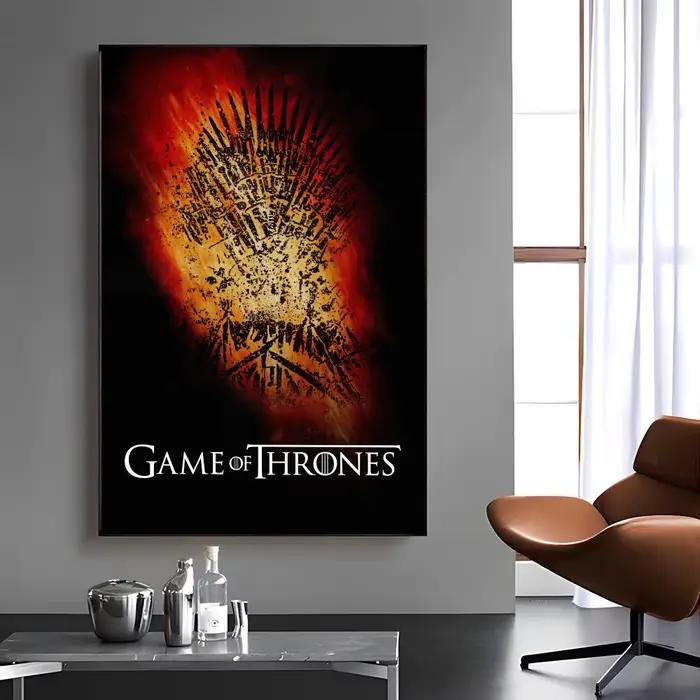 Peinture sur toile de la série télévisée G-game Of Thrones, calligraphie, art pour salle de bain, salon, décoration murale de la maison