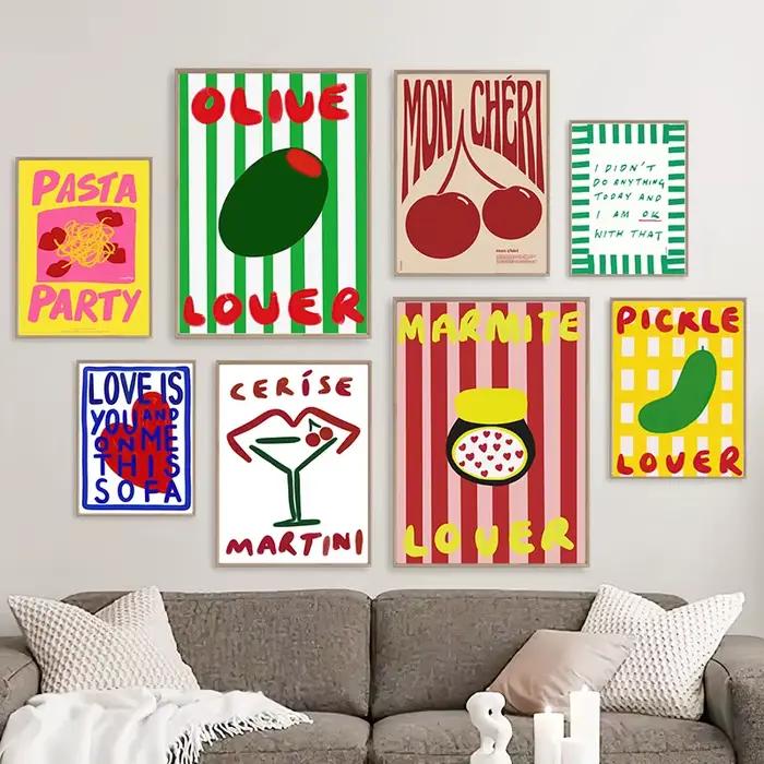 Affiche imprimée de cuisine rétro