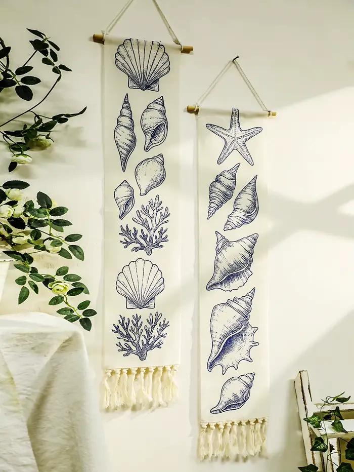 Tapisserie murale Boho Shell & Conch
