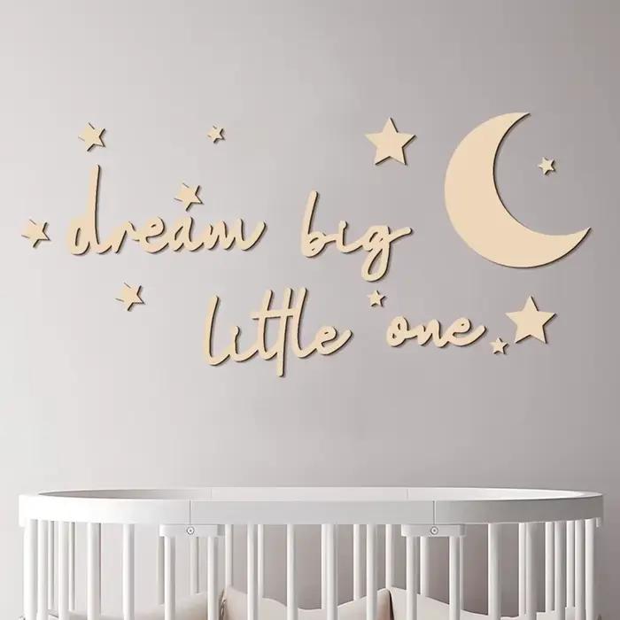Autocollant mural de rêve en bois Big Little One