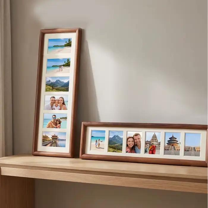 Cadre photo en bois multi-grilles style bande de film