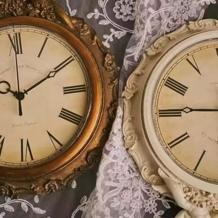 Horloge murale rétro européenne, décoration de salon, classique américain, nostalgique, restaurant, ange, ornements, cadeau
