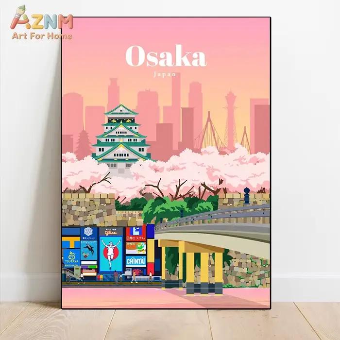 AZNM Affiche de voyage vintage sur toile