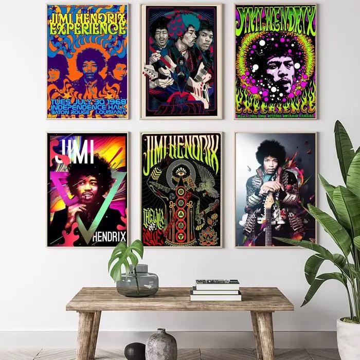 SINGER J-JIMI H-HENDRIX peinture calligraphie toile affiche: sans plis imperméable Durable tous les espaces décoration murale