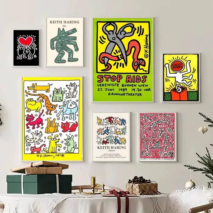 Affiche autocollante DIY K-Keith Art H-Haring pour artiste peintre de rue