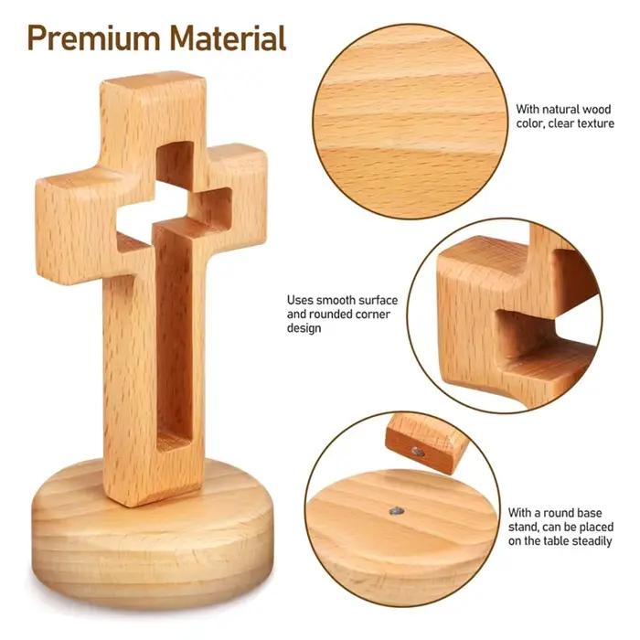 Croix bois Crucifix debout jésus mur