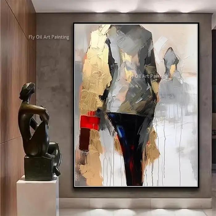Peinture à l'huile sur toile de marche pour femmes noires et brunes