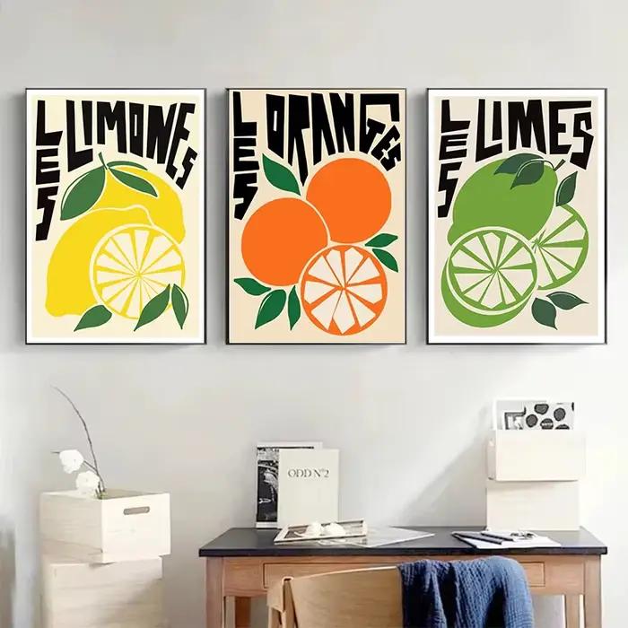 Peinture sur toile citron Orange fruits impression Aperol Spritz sur l'Amalfi Art mural italien pour salon cuisine décor