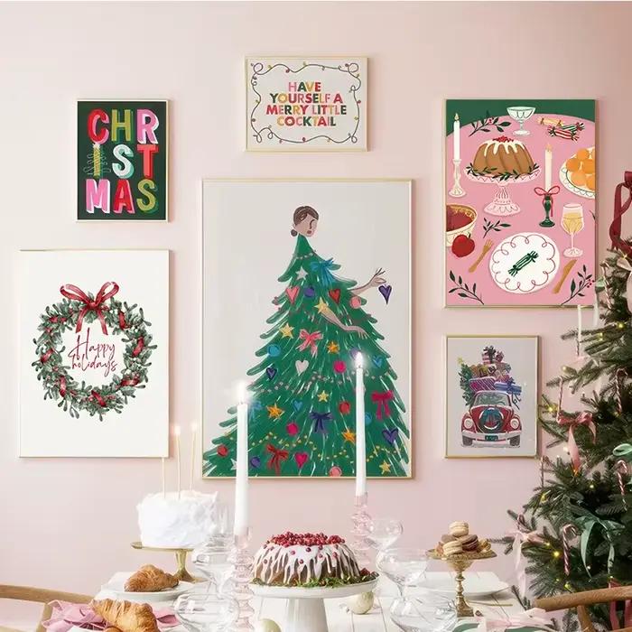 Affiche de décoration de boule d'arbre de noël